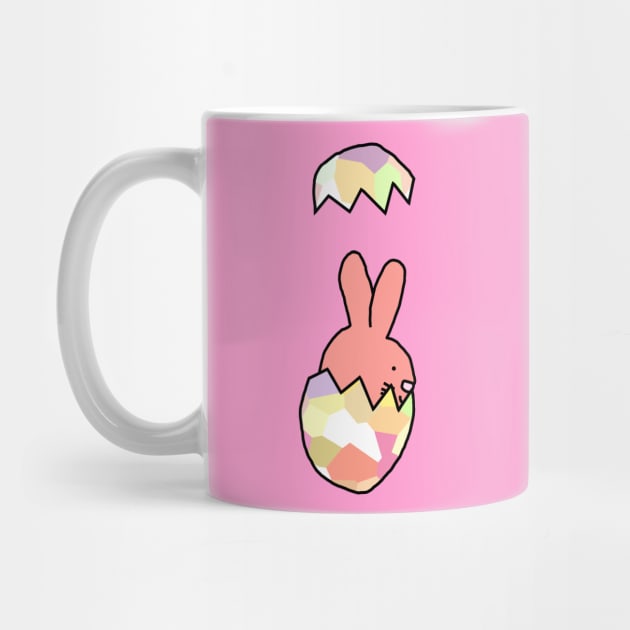 Rose Easter Bunny Rabbit Popping out of Funny Easter Egg by ellenhenryart